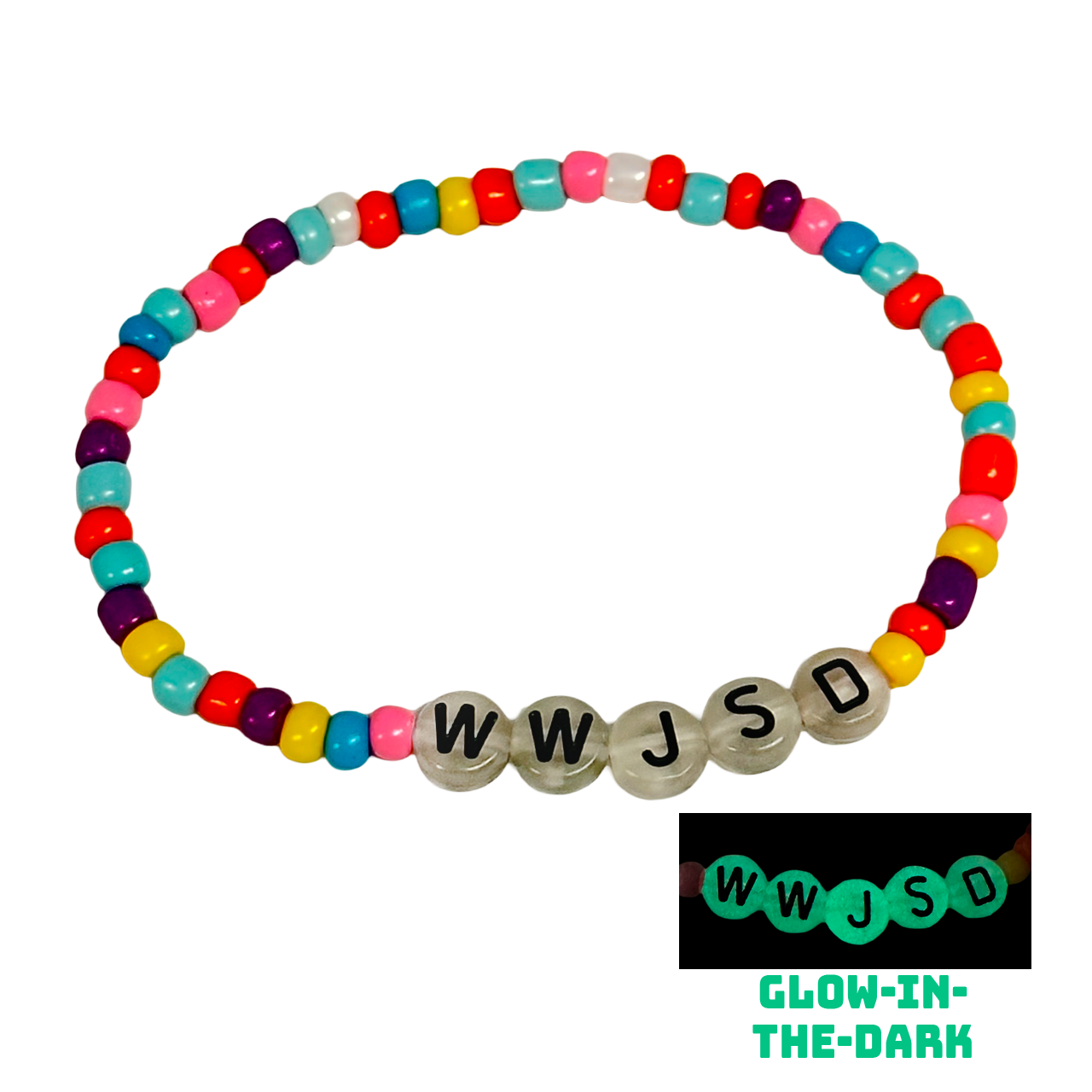 Jesse Solomon WWJSD Luminous Beaded Bracelet